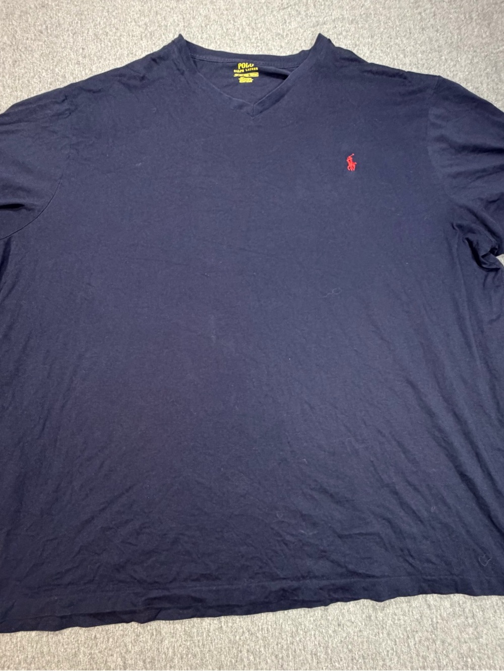 Polo by Ralph Lauren Navy Blue V‑Neck Tee with Red Pony Mens 3XB T Shirt